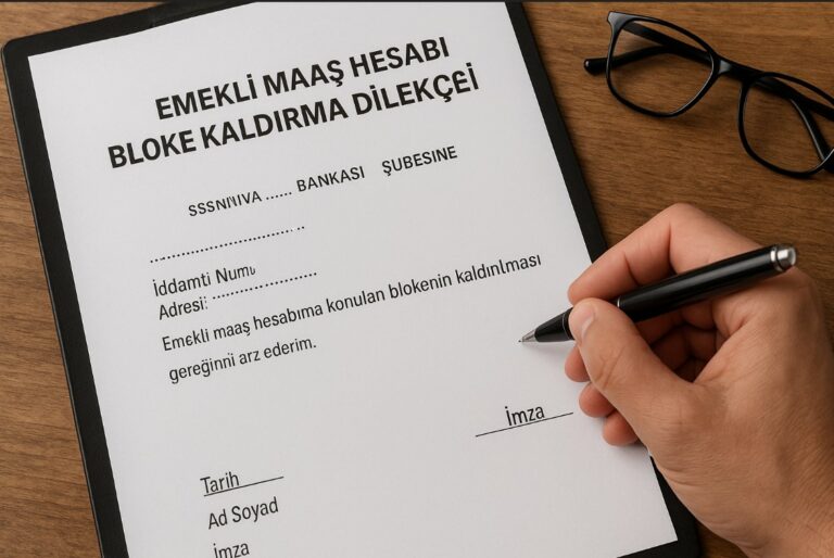Emekli Maaş Hesabı Bloke Kaldırma Dilekçe Örneği